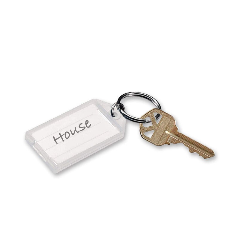 Lucky Line Key Tag with Flap,Split Ring & Paper Insert for Labeling, Key Organization & Identification, 10-Pack, Clear (6051010) - Image 2